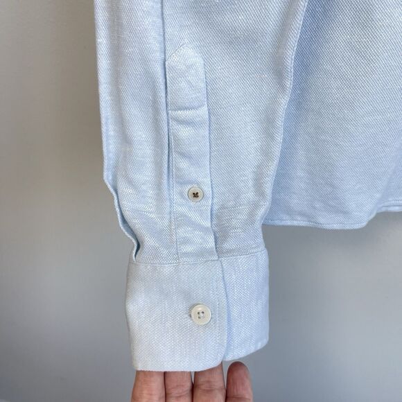 Ted Baker Men's Linen Cotton Knit Casual Shirt 3 / M Coastal Resort Summer - Picture 11 of 16